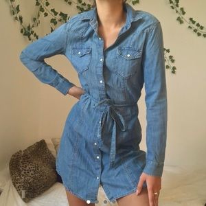 Long sleeve denim dress